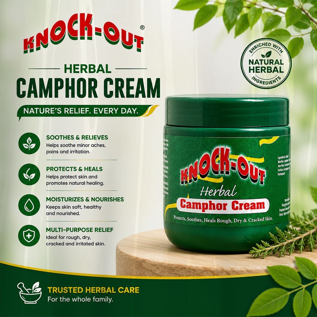Herbal camphor cream for rough, dry skin